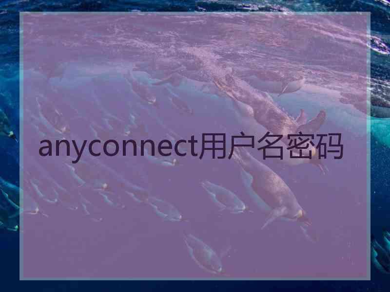 anyconnect用户名密码