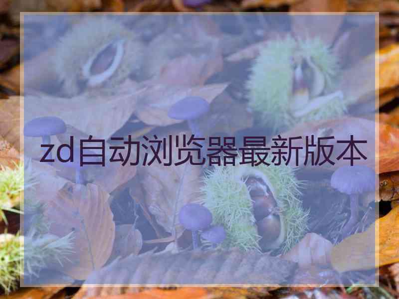 zd自动浏览器最新版本