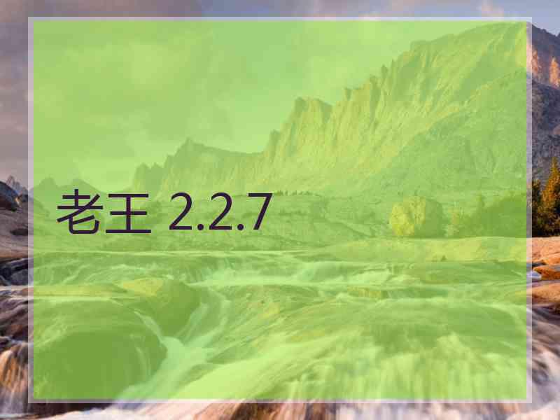 老王 2.2.7