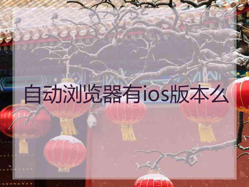 自动浏览器有ios版本么